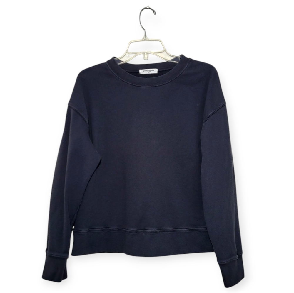 PERFECTWHITETEE Tyler French Terry Pullover Crewneck Sweatshirt Vintage Black M